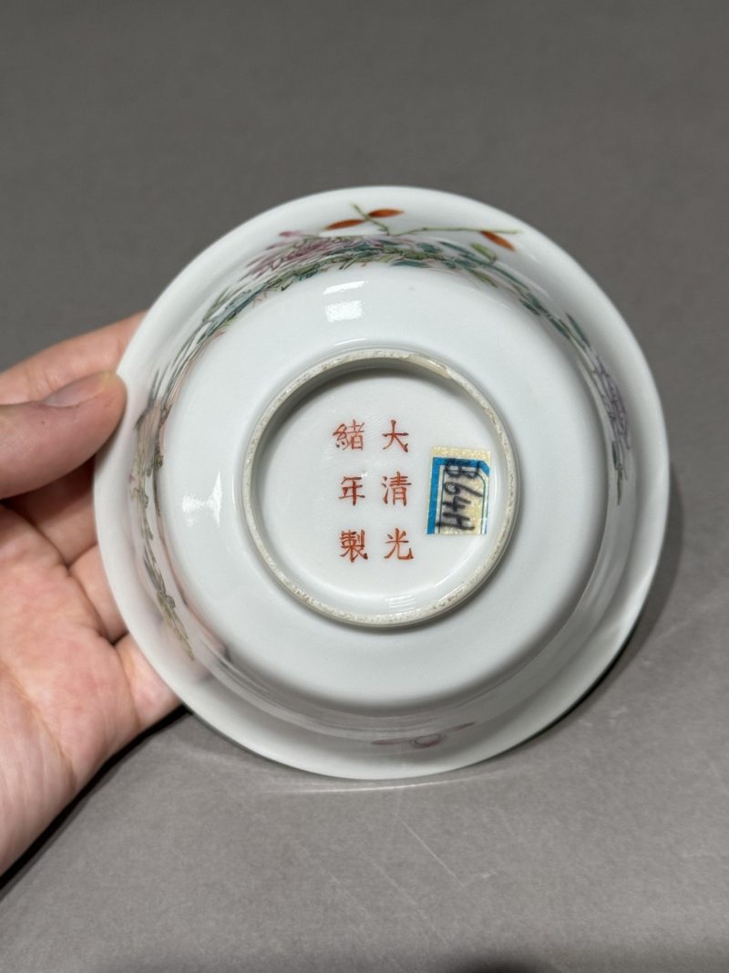    清光绪 粉彩花卉纹杯 - 图8