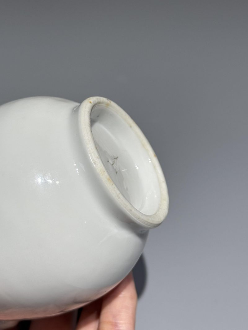    清晚期 白釉弦纹象耳瓶 - 图9