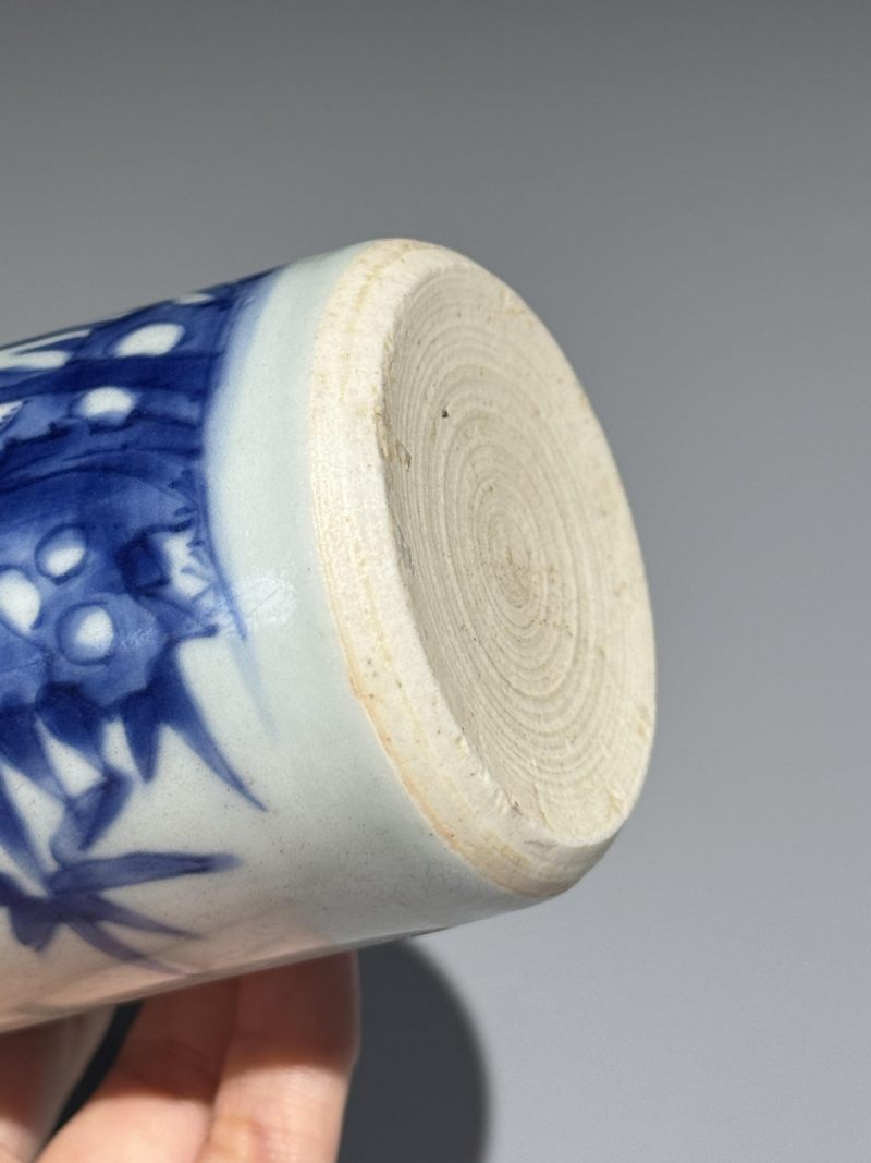    清顺治 青花花鸟纹筒瓶 - 图10