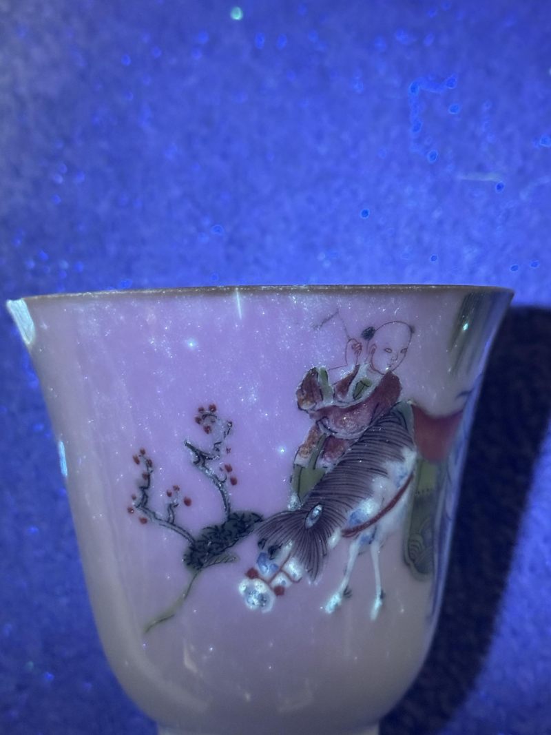    清同治 粉彩西厢记人物故事纹杯 - 图13