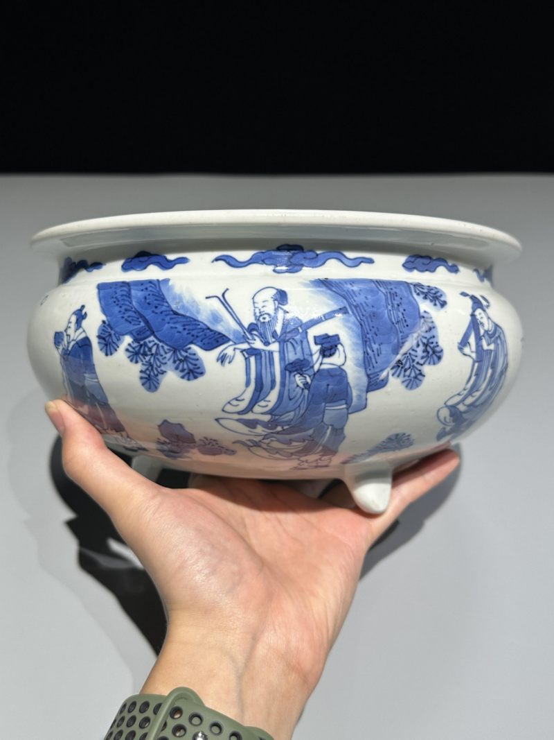    清康熙 青花八仙纹香炉 - 图7