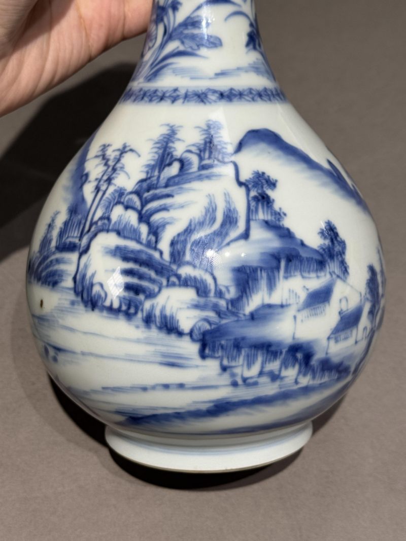    清康熙 青花山水人物瓶 - 图11