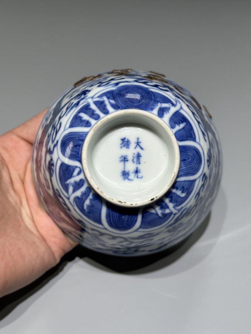    清光绪 青花云龙赶珠纹碗 - 图3