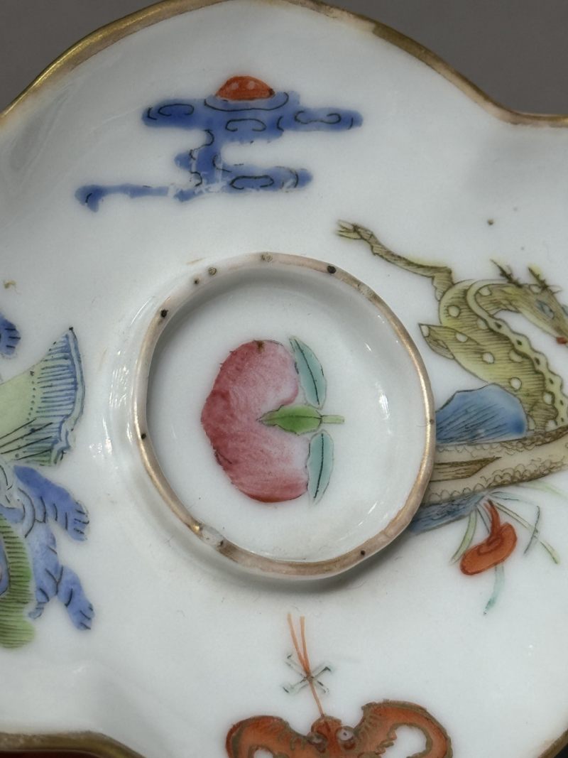    清咸丰 粉彩麻姑献寿纹茶船 - 图12