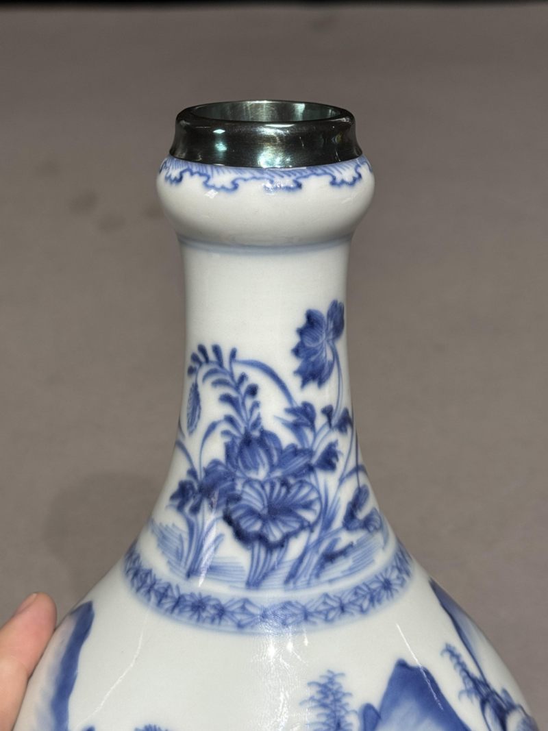    清康熙 青花山水人物瓶 - 图12