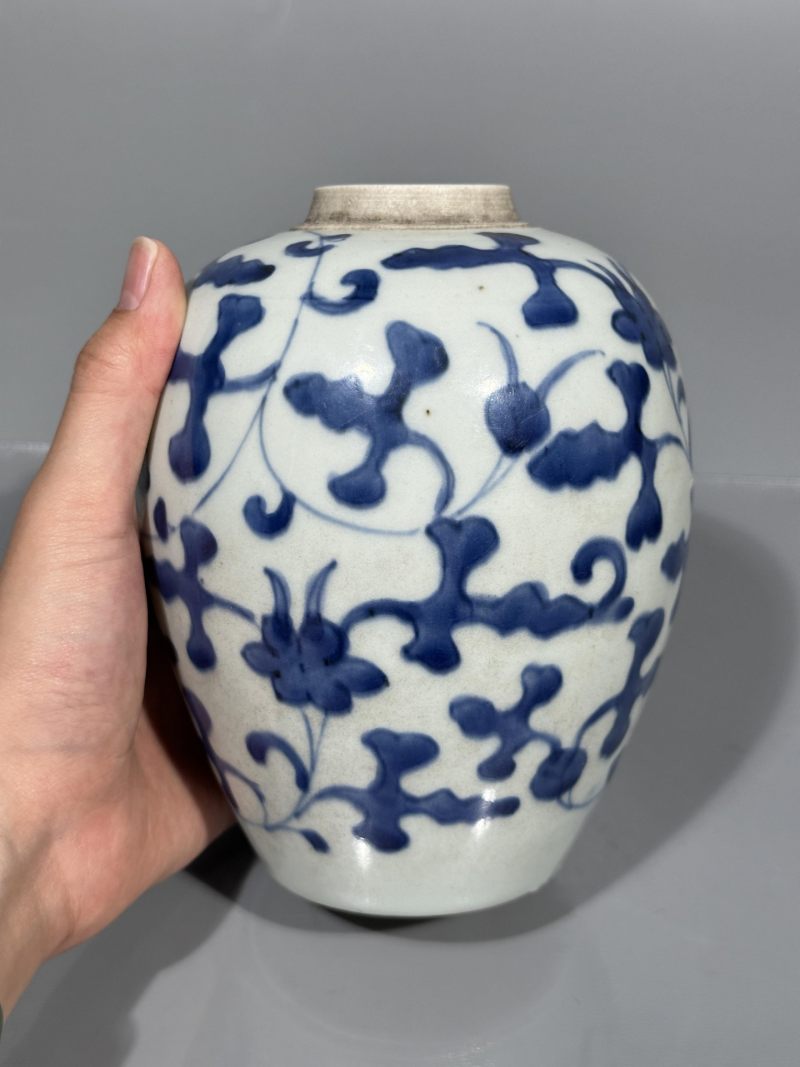    清早期 青花花卉纹罐 - 图2