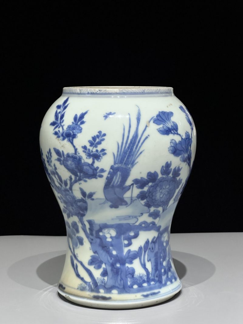    清康熙 青花花鸟纹花觚 - 图2