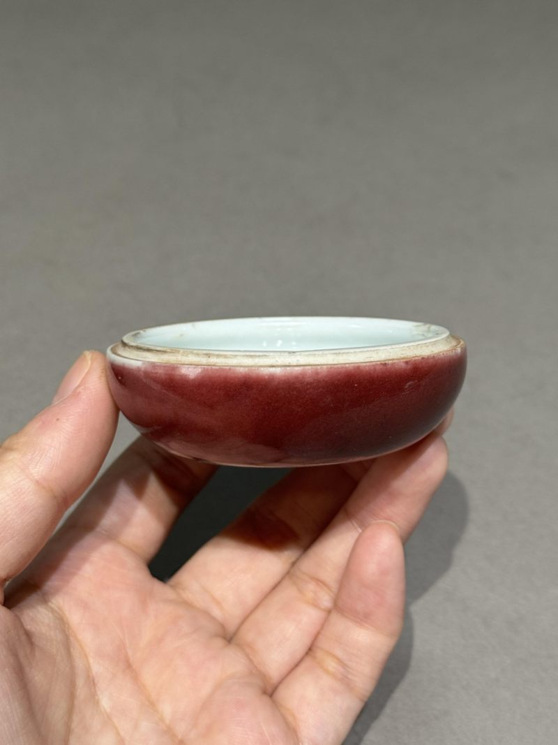    清乾隆  霁红釉印泥盒 - 图8