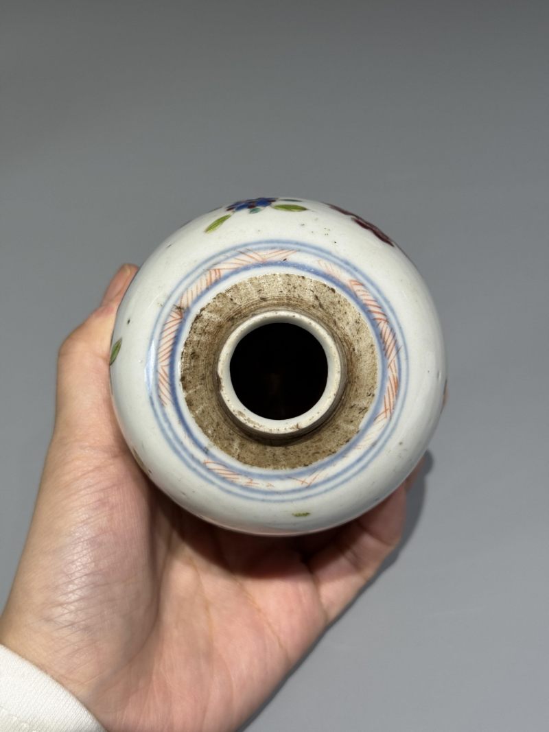    清雍正 粉彩花卉纹小罐一对（带木盖） - 图8