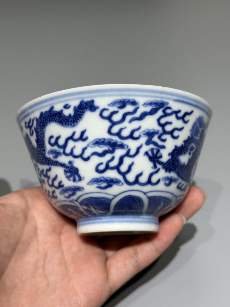    清光绪 青花云龙赶珠纹碗 - 图5