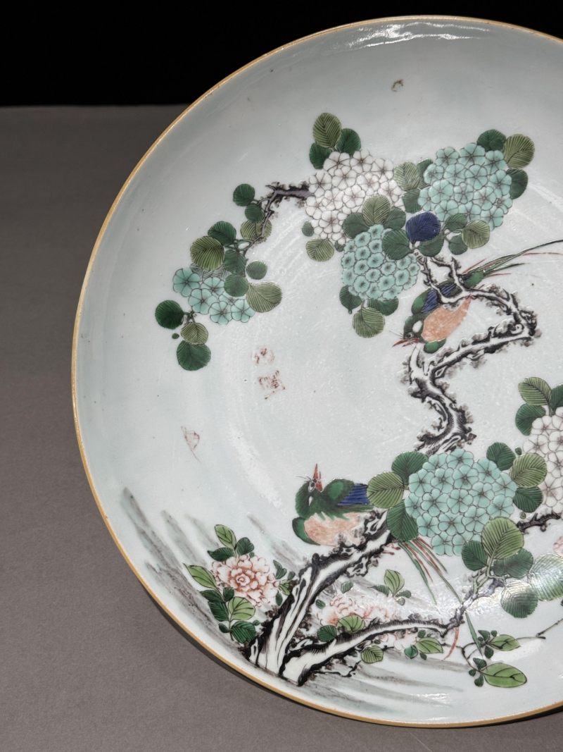    清康熙 粉彩喜鹊登梅纹盘 - 图3