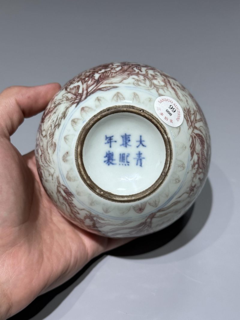   清光绪 釉里红花卉纹苹果尊 - 图4