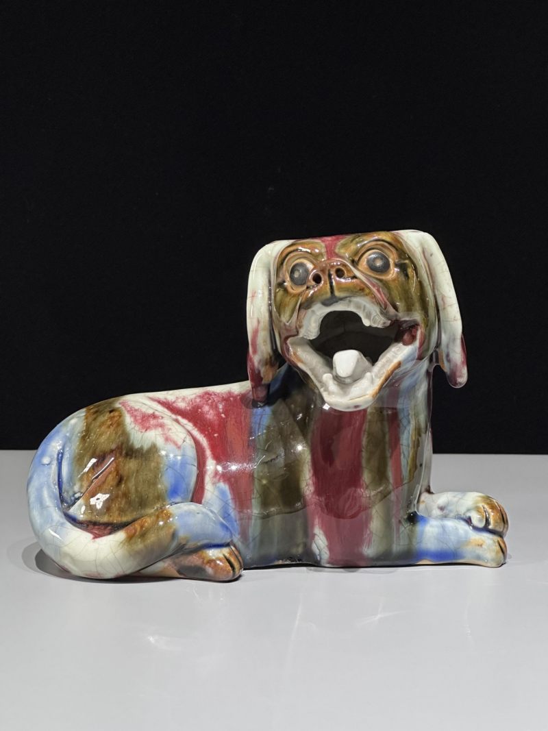    清中期 窑变釉犬形瓷塑 - 图2
