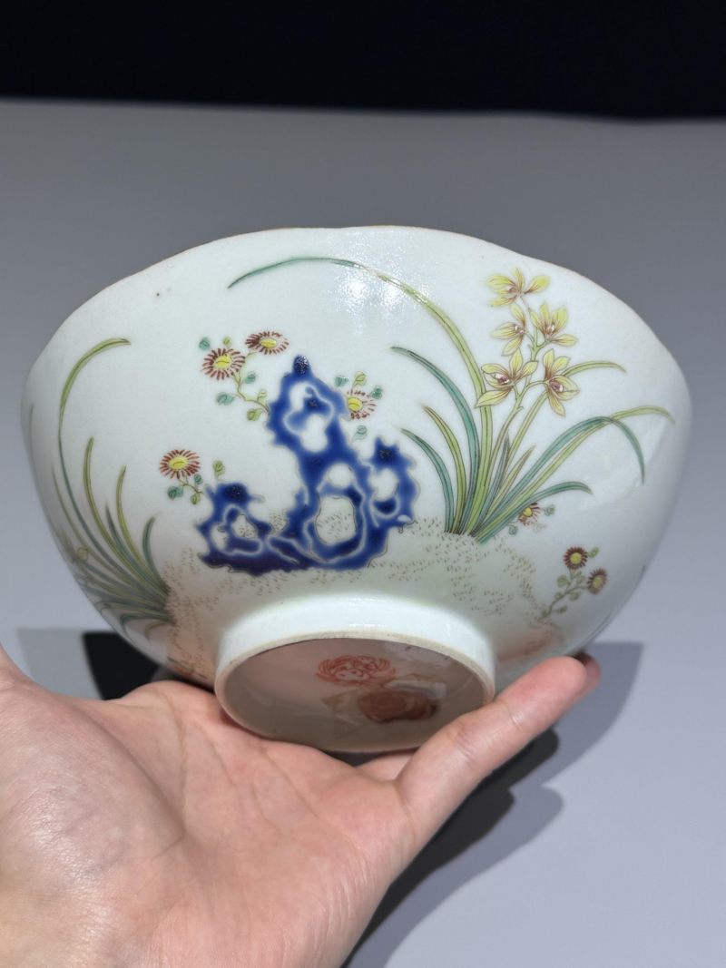    清道光 粉彩花卉碗 - 图7