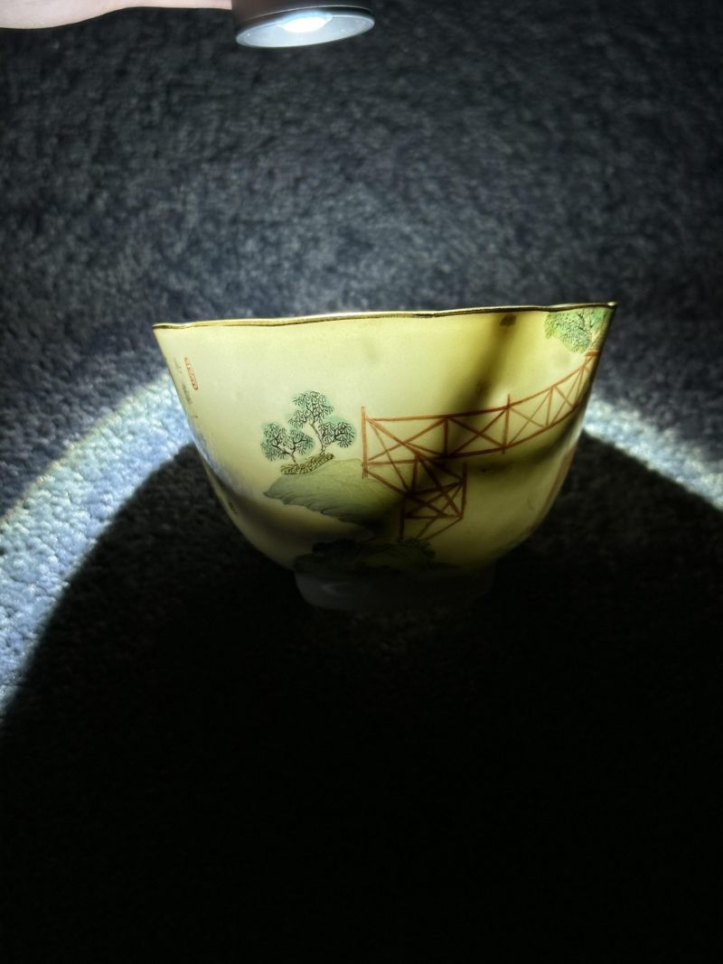    清道光 粉彩耕织图碗 - 图11