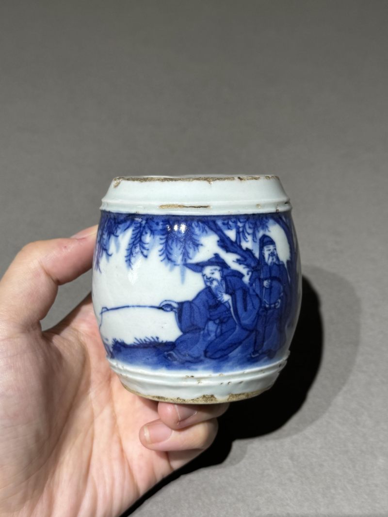    清中期 青花人物纹烛台 - 图7