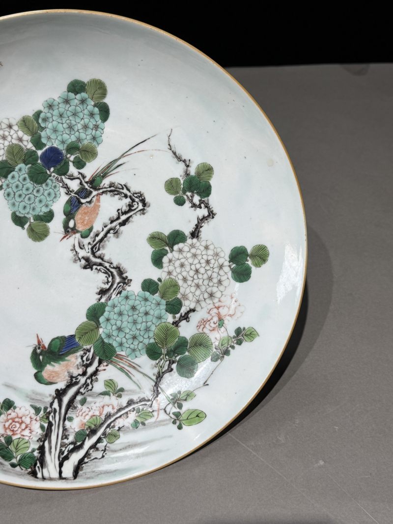    清康熙 粉彩喜鹊登梅纹盘 - 图4
