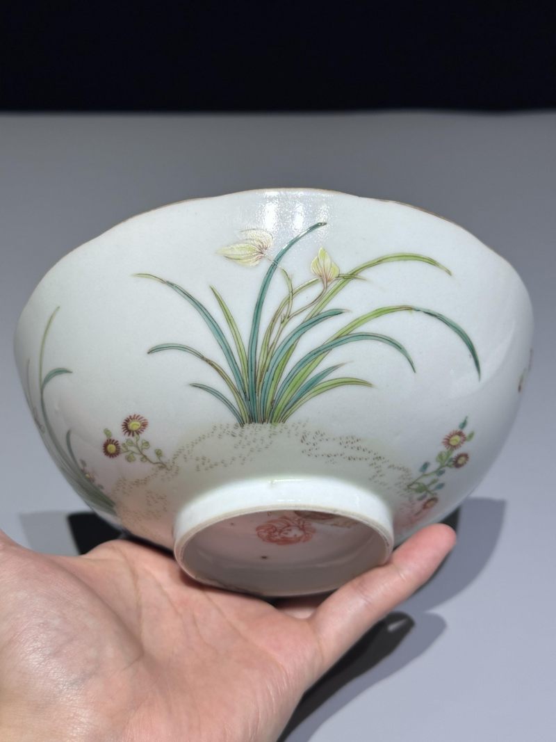    清道光 粉彩花卉碗 - 图8