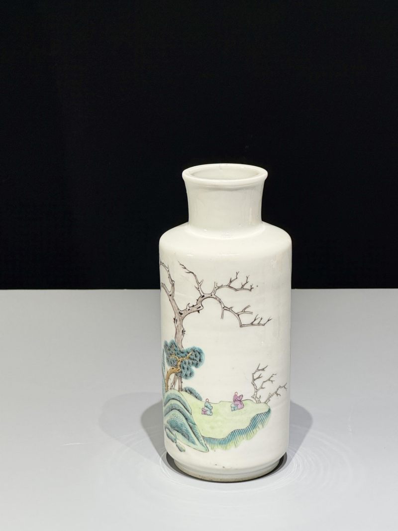    清晚期 粉彩山水人物纹棒槌瓶 - 图7