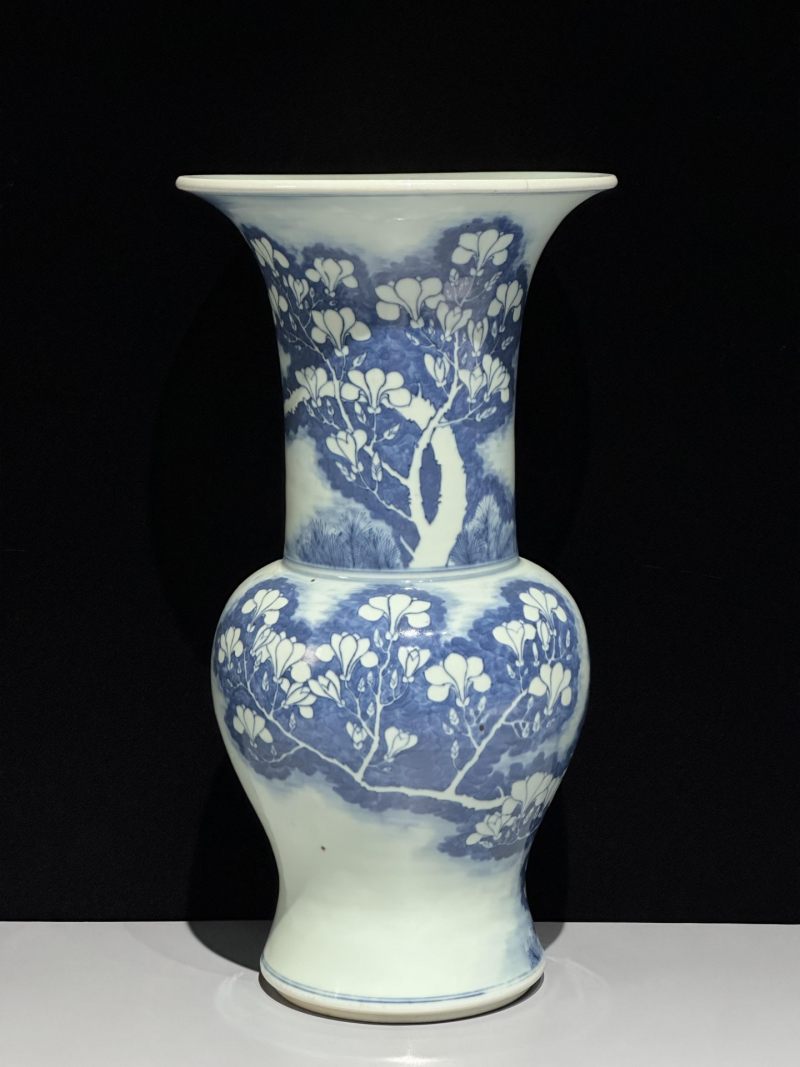    清康熙 青花花卉纹凤尾尊 - 图2