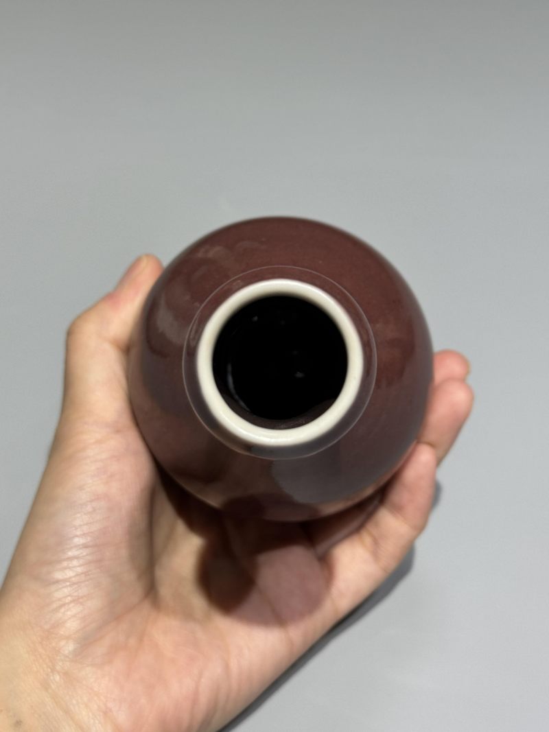    清晚期 红釉蒜头瓶 - 图5