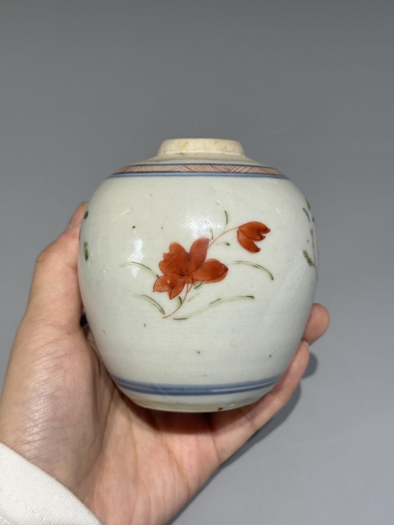    清雍正 粉彩花卉纹小罐一对（带木盖） - 图12