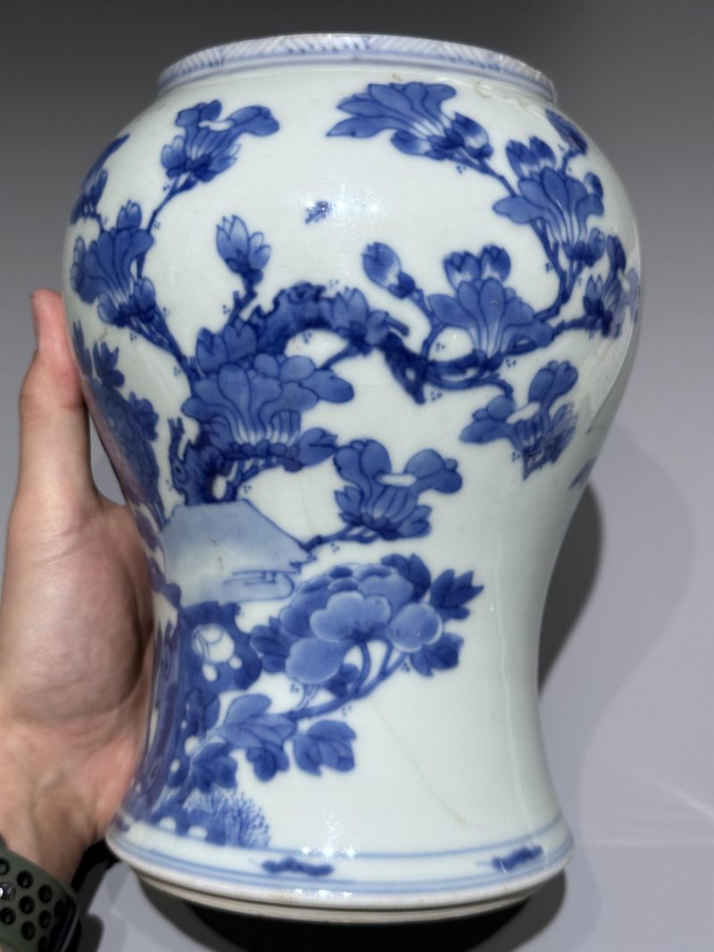    清康熙 青花花鸟纹花觚 - 图7