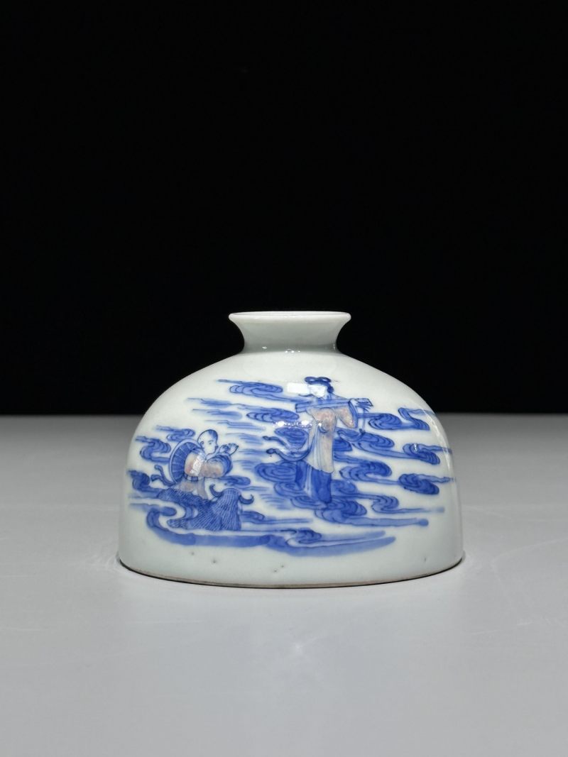    清光绪 青花釉里红人物故事图太白尊 - 图2