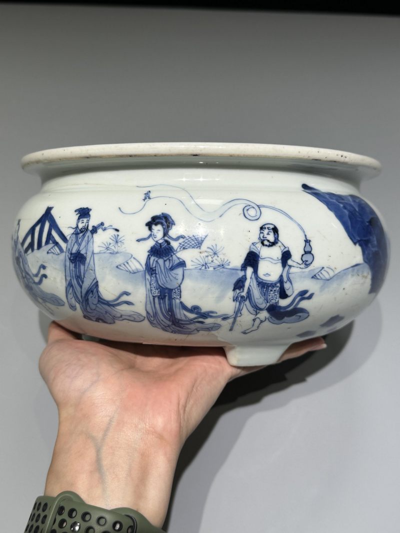    清康熙 青花八仙纹香炉 - 图10
