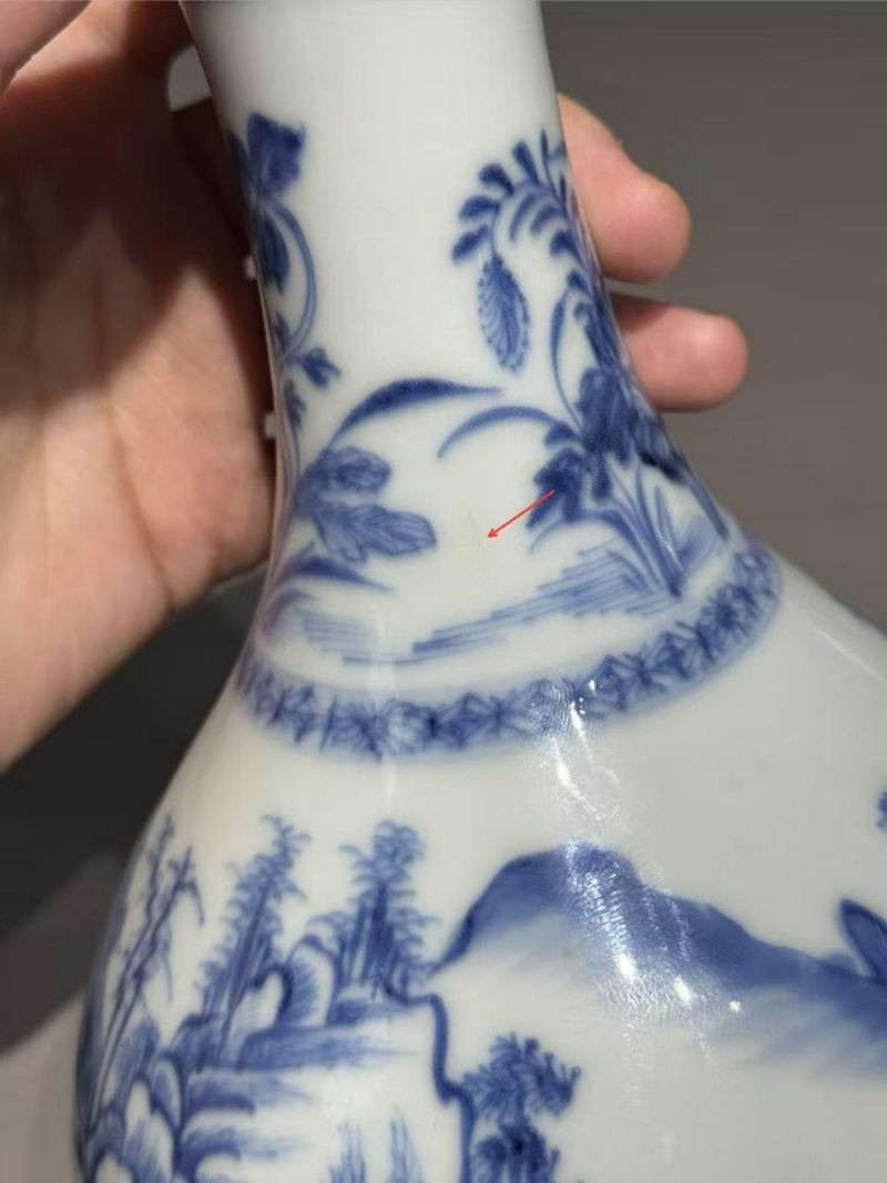    清康熙 青花山水人物瓶 - 图19