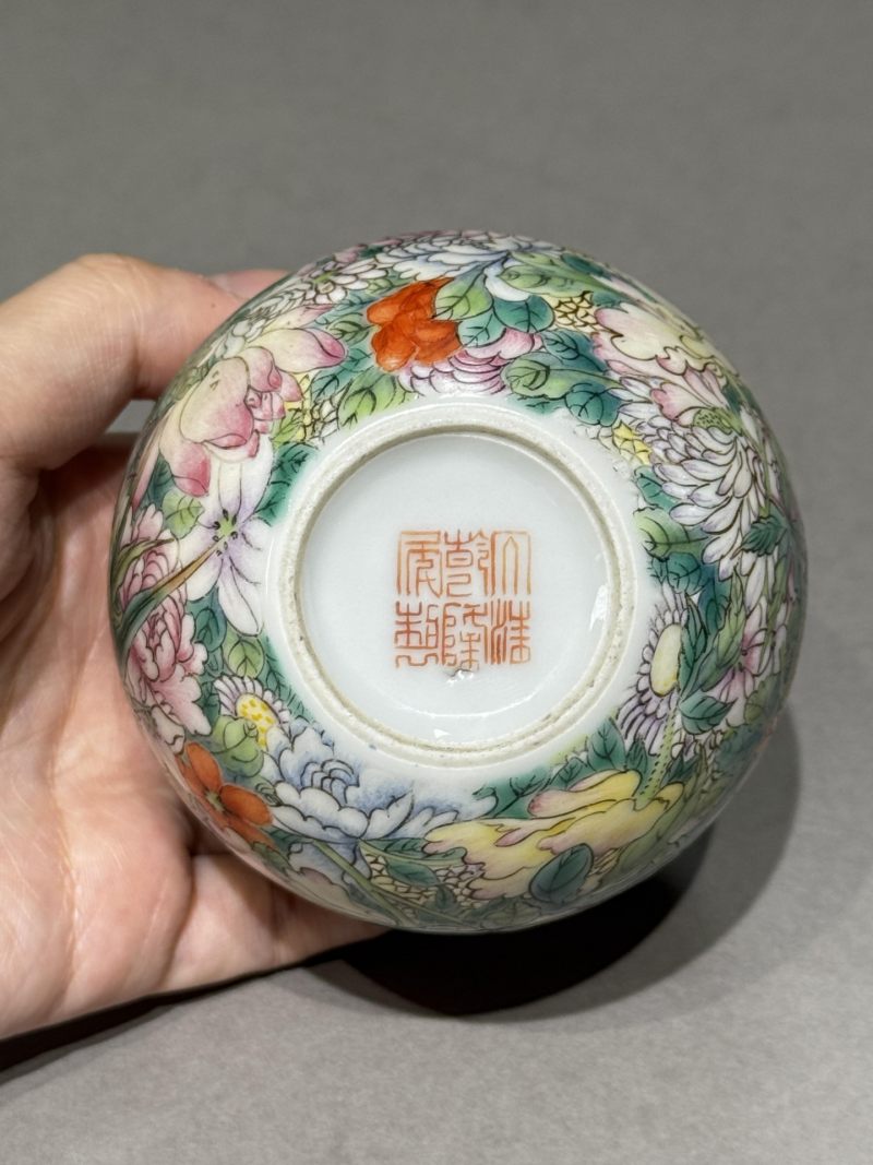    民国 粉彩百花不落地水洗 - 图7