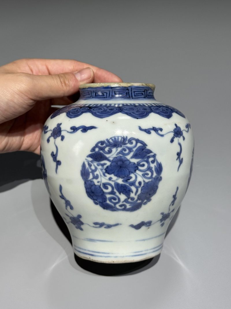    清早期 青花花卉纹罐 - 图3