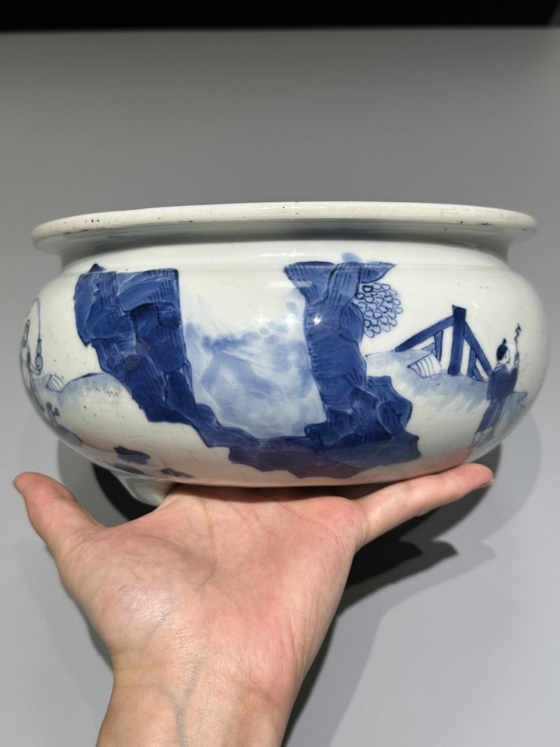    清康熙 青花八仙纹香炉 - 图11