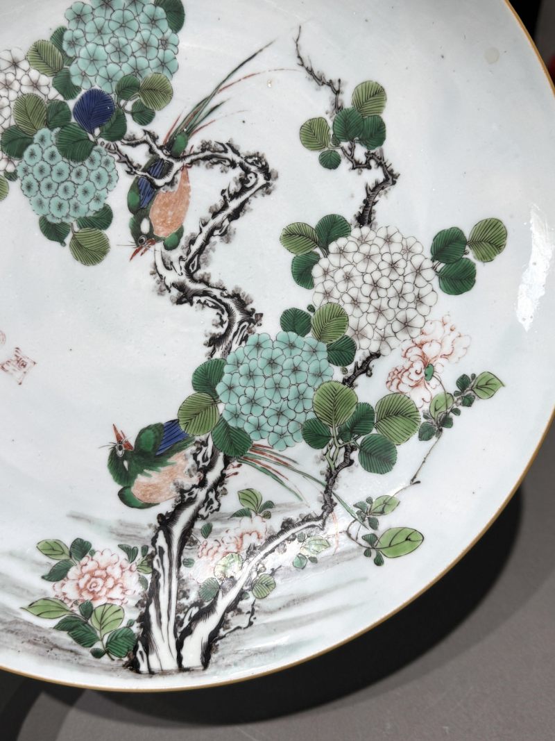    清康熙 粉彩喜鹊登梅纹盘 - 图8