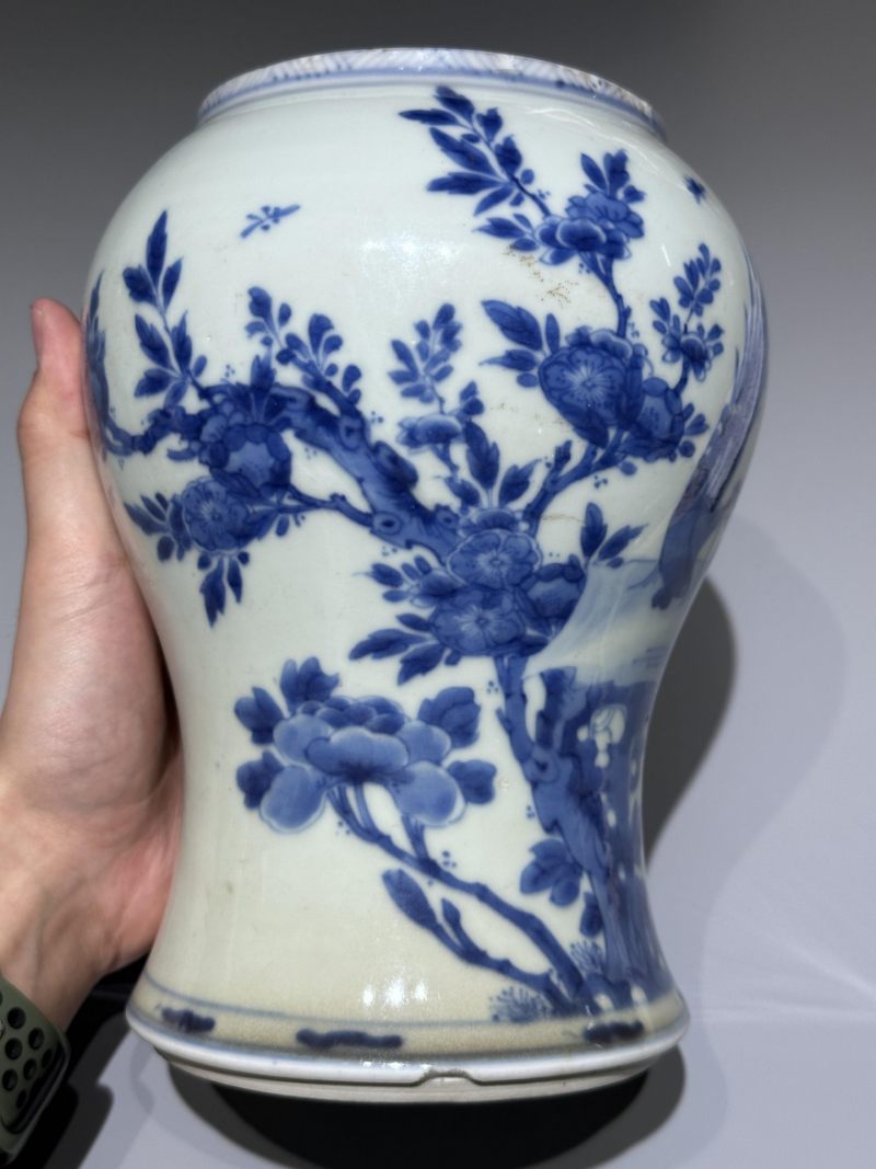    清康熙 青花花鸟纹花觚 - 图9
