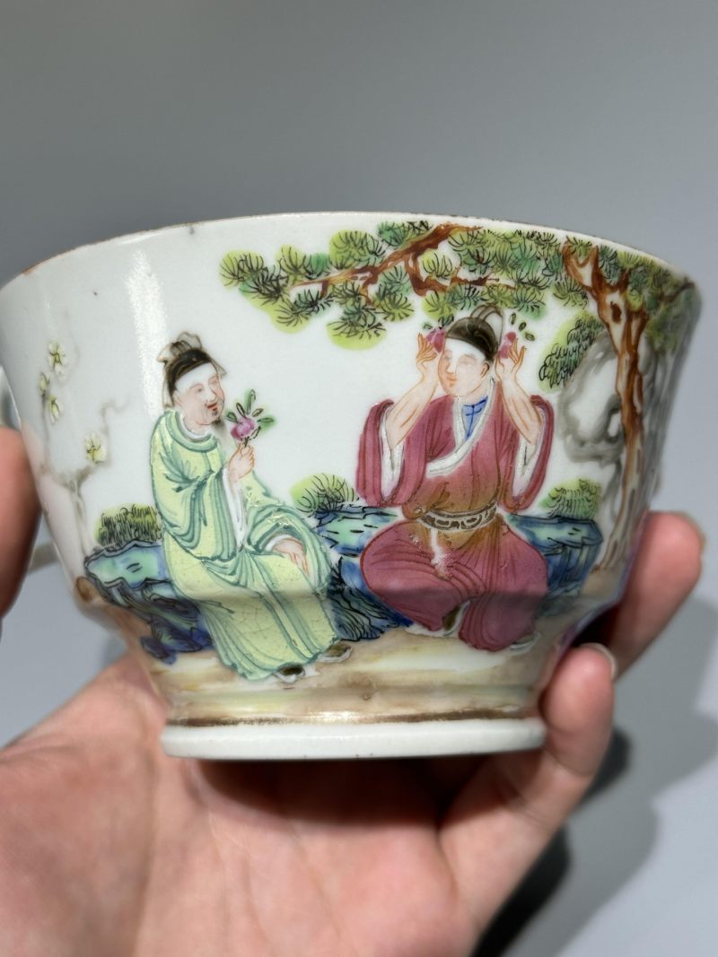    清中期 广彩人物纹茶杯一对 - 图16