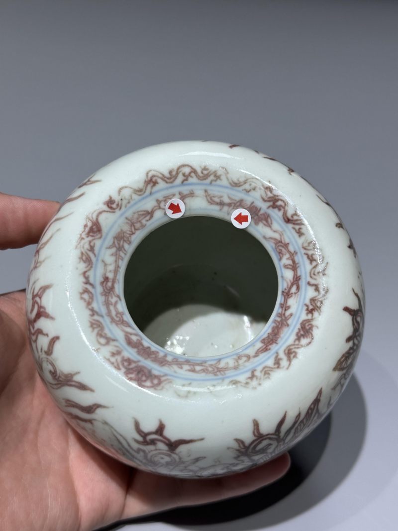    清光绪 釉里红花卉纹苹果尊 - 图10