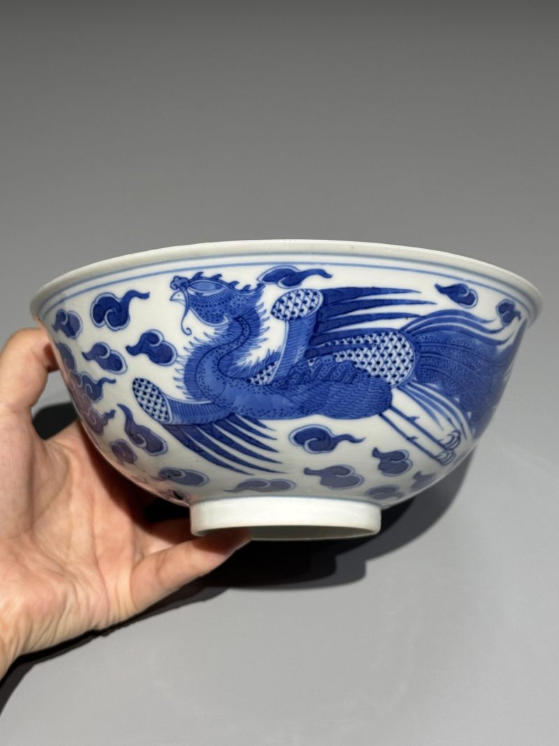    清光绪 青花云凤纹碗 - 图2