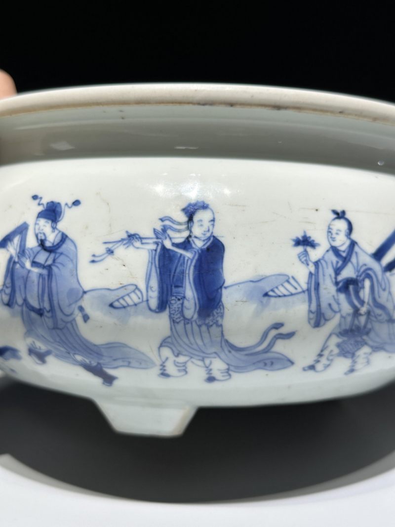    清康熙 青花八仙纹香炉 - 图12