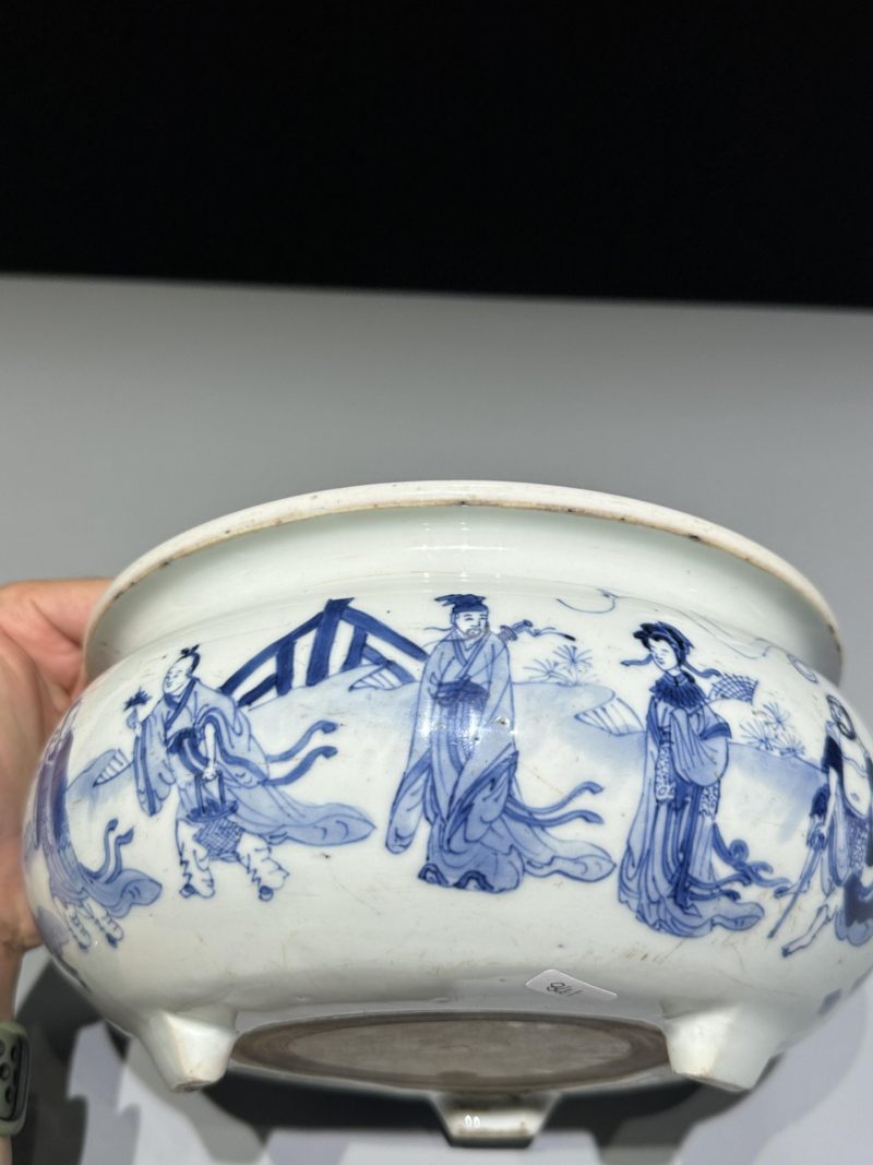    清康熙 青花八仙纹香炉 - 图13