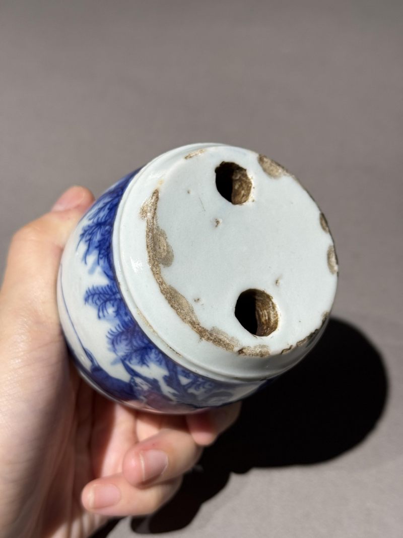    清中期 青花人物纹烛台 - 图13