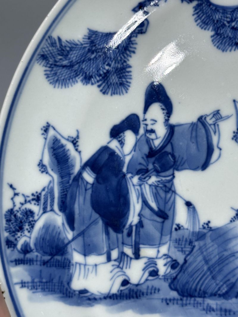    清晚期 青花人物纹盘 - 图6