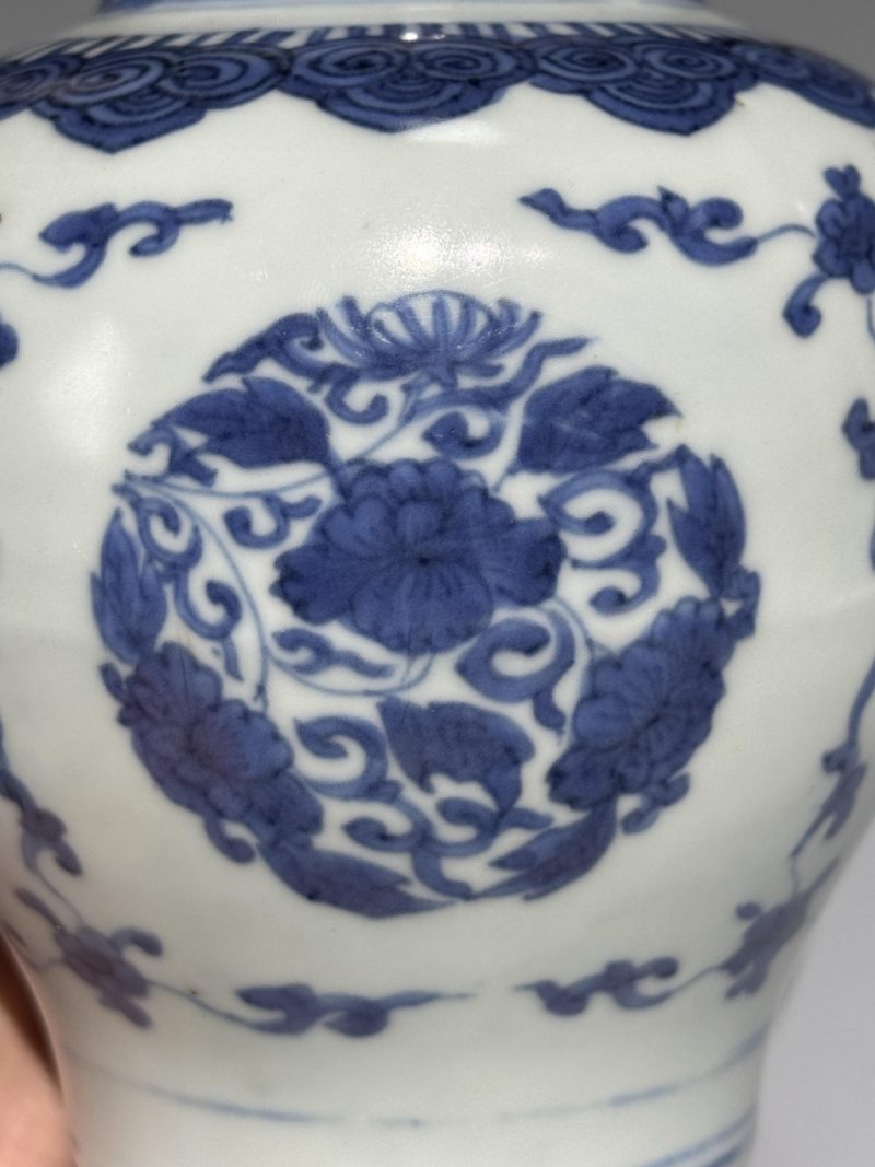    清早期 青花花卉纹罐 - 图5