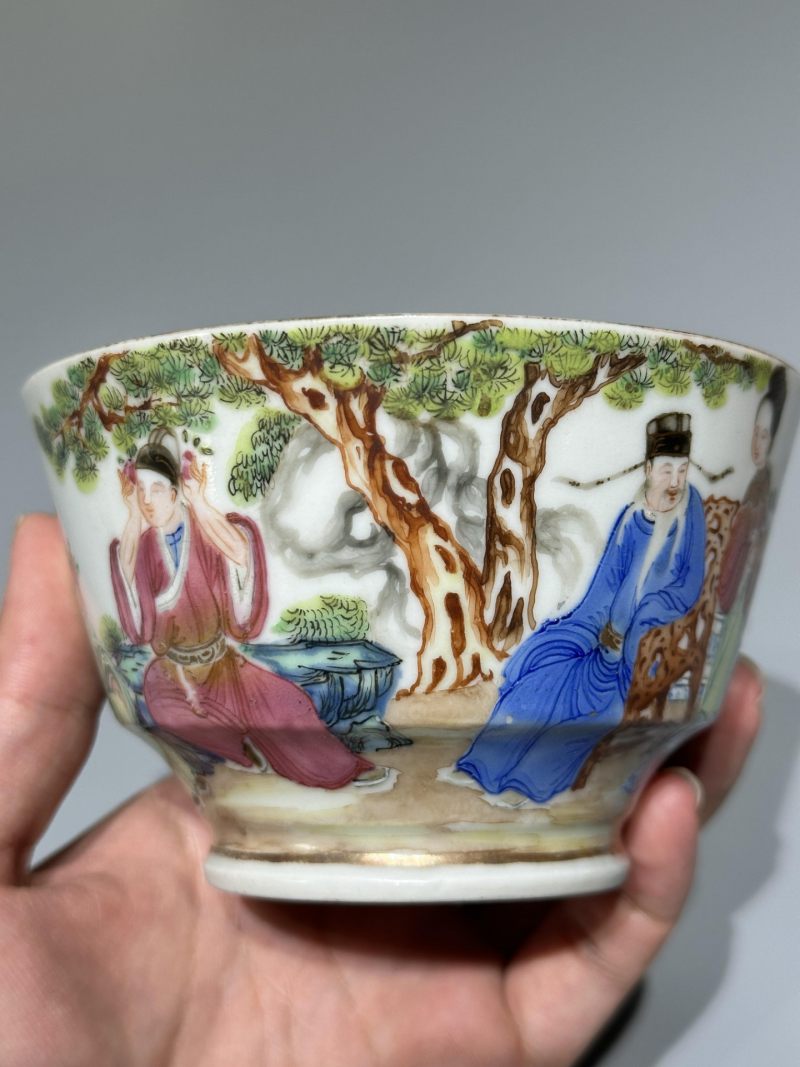    清中期 广彩人物纹茶杯一对 - 图17