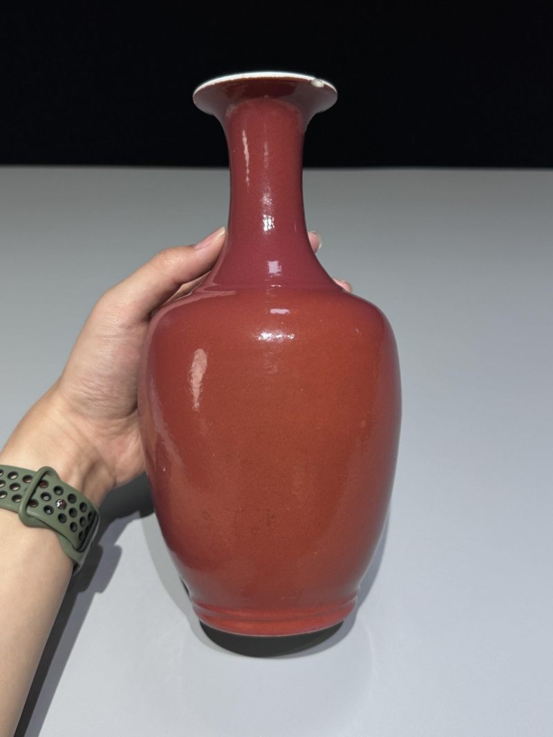    清晚期 胭脂红釉瓶 - 图4