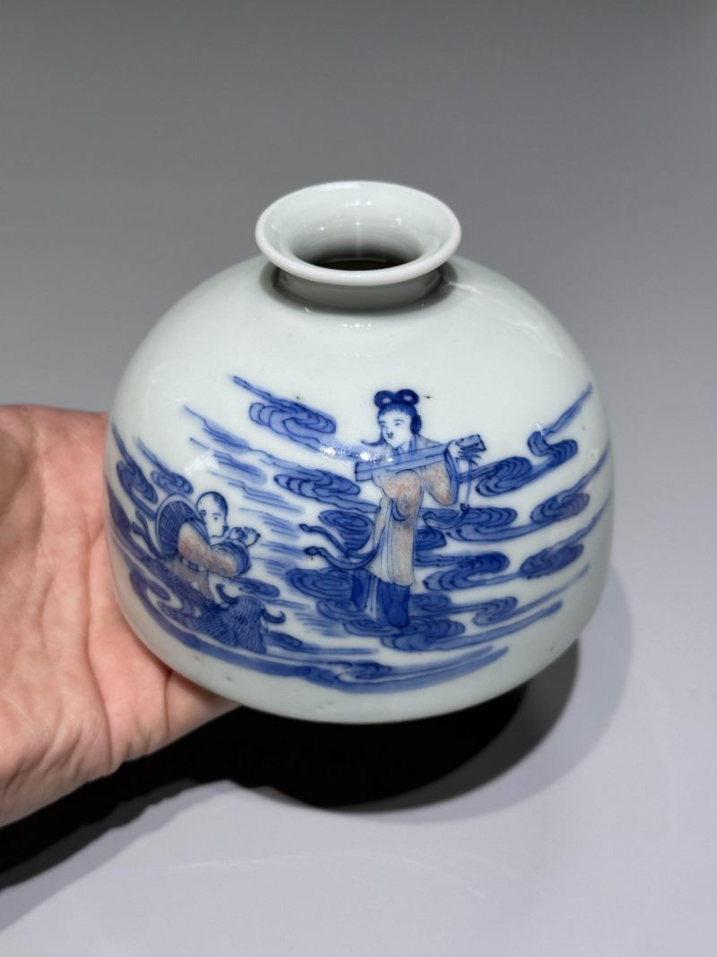    清光绪 青花釉里红人物故事图太白尊 - 图6