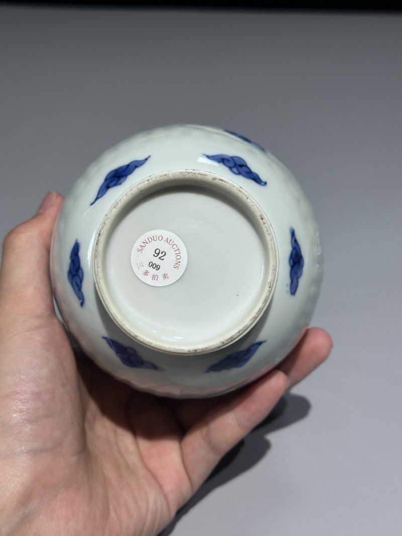    清康熙 青花教子图盖罐 - 图6