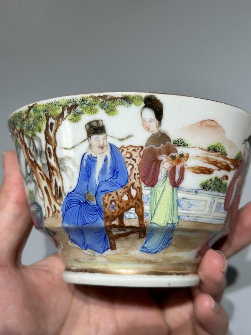    清中期 广彩人物纹茶杯一对 - 图18