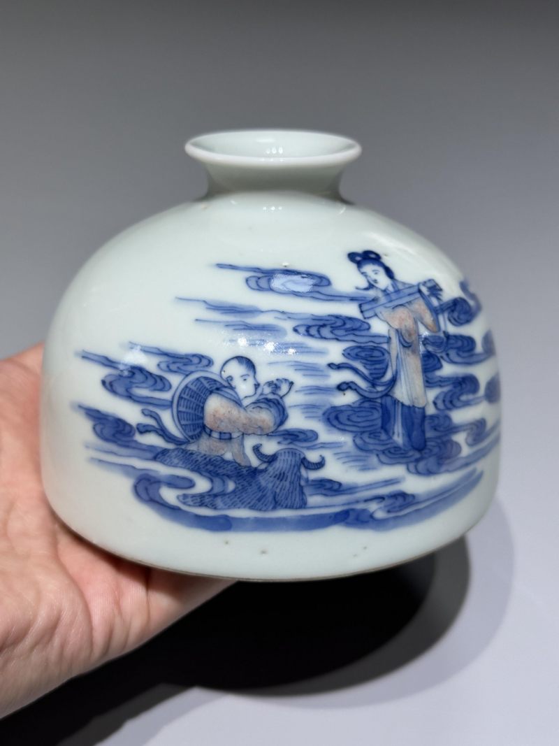    清光绪 青花釉里红人物故事图太白尊 - 图7