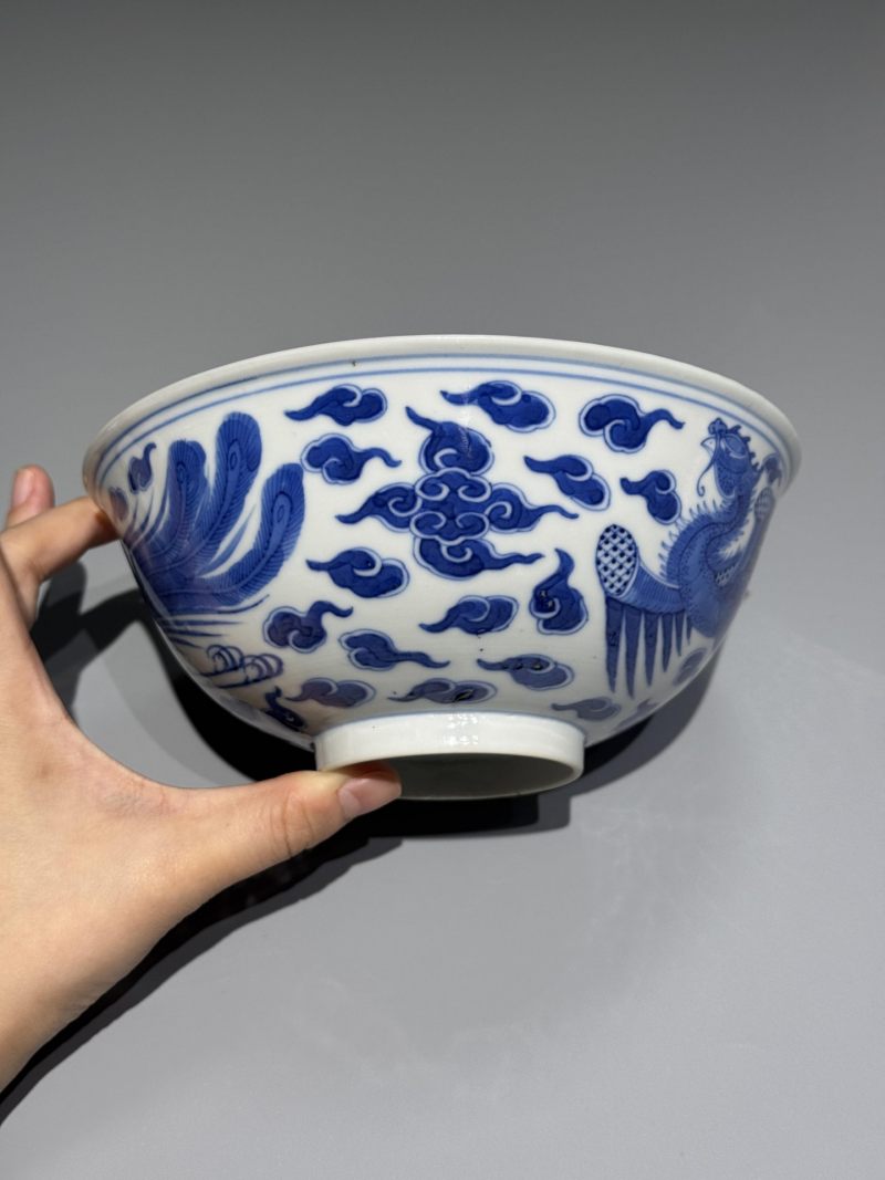    清光绪 青花云凤纹碗 - 图5